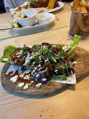 Chinese sticky BBQ pork sub  at Unity Diner in East London
