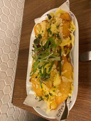 Super cheesy fries at Unity Diner in East London