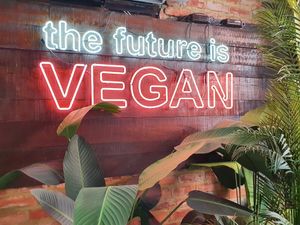 Sign at Unity Diner in East London