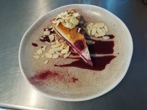 Raspberry frangipane at Unity Diner in East London