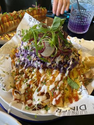 Bbq loaded fries  at Unity Diner in East London