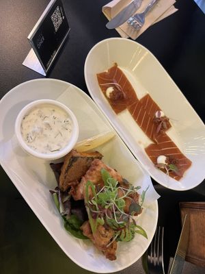 Tofish bites and Sashimi   at Unity Diner in East London