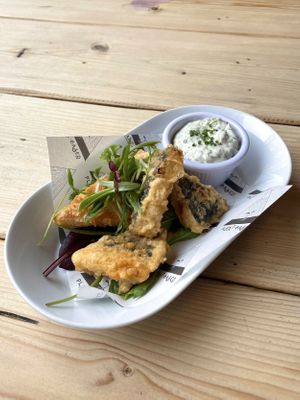 Vegan fish- amazing!  at Unity Diner in East London