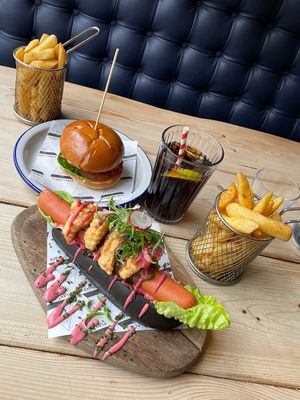 Hot dog looks pretty but not tasty  at Unity Diner in East London