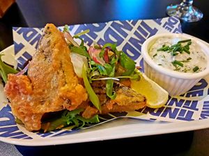 Tofish bites with tartar sauce at Unity Diner in East London