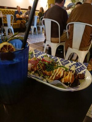 Shrimps as a starter at Unity Diner in East London