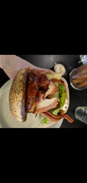 Burger at Unity Diner in East London