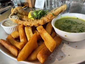 Tofish and chips  at Unity Diner in East London