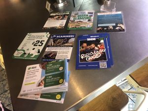 Promoting veganism   at Unity Diner in East London