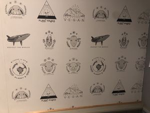 Wallpaper with a messsge   at Unity Diner in East London