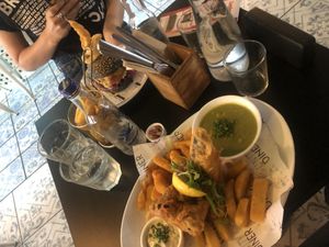 ToFish & chips   at Unity Diner in East London