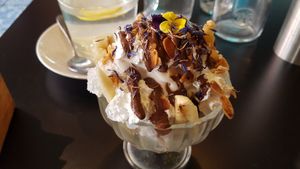 Banana split at Unity Diner in East London