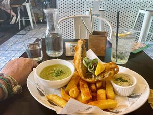 ToFish and Chips was massive - my hands are BIG  at Unity Diner in East London