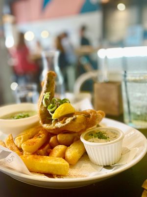 ToFish and Chips was amazing  at Unity Diner in East London