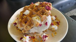 Ice Cream Waffles  at Unity Diner in East London