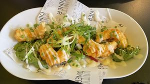 Prawn tempura  at Unity Diner in East London