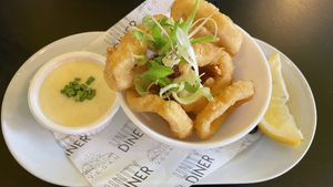 Calamari ring  at Unity Diner in East London