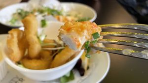 Prawn tempura  at Unity Diner in East London