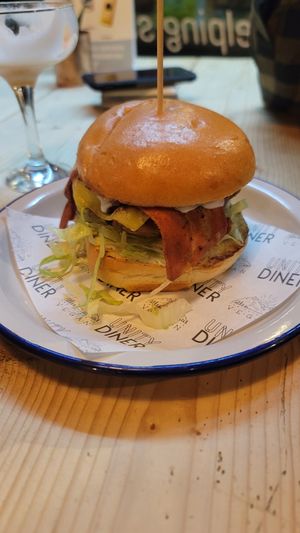 Burger at Unity Diner in East London