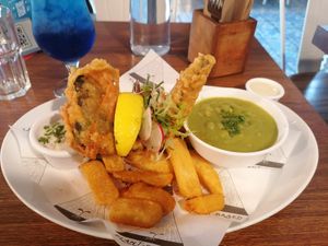Tofish and chips at Unity Diner in East London