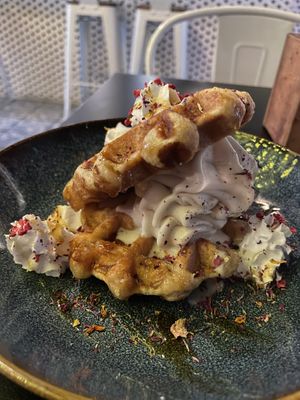 Ice cream waffles  at Unity Diner in East London