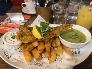 Tofish & chips  #Veganuary at Unity Diner in East London