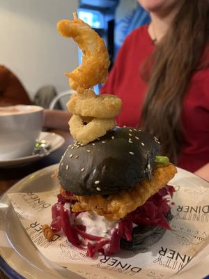Tofish stack burger  #Veganuary at Unity Diner in East London
