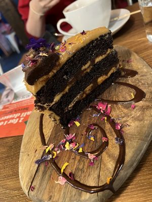 Salted caramel cake  #Veganuary at Unity Diner in East London