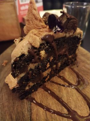 Salted caramel cake at Unity Diner in East London