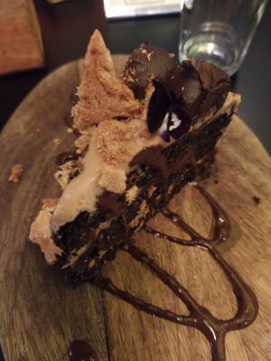 Cake salted caramel at Unity Diner in East London