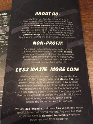   at Unity Diner in East London