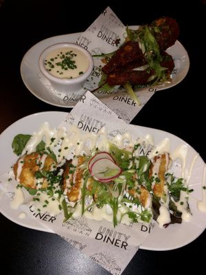 Shrimp & wings  at Unity Diner in East London