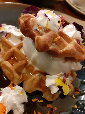 Waffles and icecream (get this, you wont be disappointed!!) at Unity Diner in East London
