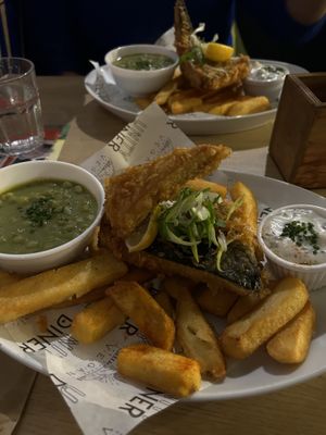 Tofish and chips   at Unity Diner in East London