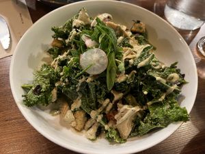 kale Caesar salad  at Unity Diner in East London