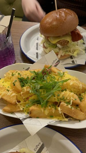 Vegan cheese fries  at Unity Diner in East London