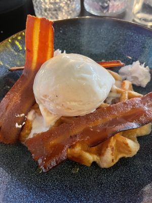 Bacon Waffle  at Unity Diner in East London