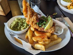 Fish and chips at Unity Diner in East London
