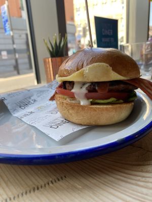 Double bacon cheezburger   at Unity Diner in East London