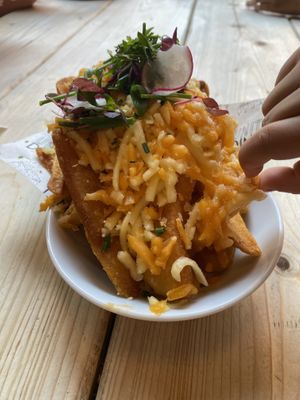 Cheezy fries  at Unity Diner in East London