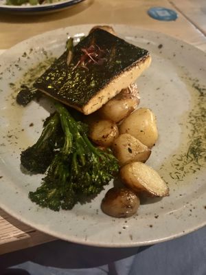 Pan seared cod fillet, tasted pretty much like salmon!  at Unity Diner in East London
