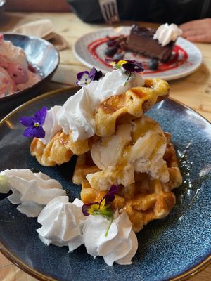 Ice cream waffles - really good! at Unity Diner in East London