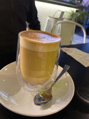 Golden latte  at Unity Diner in East London