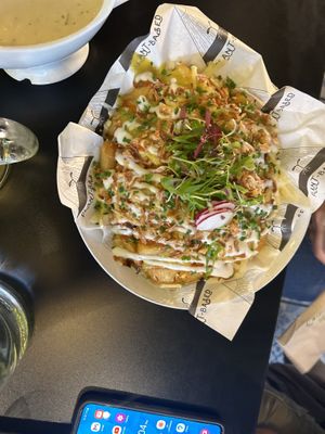 Dirt loaded fries  at Unity Diner in East London