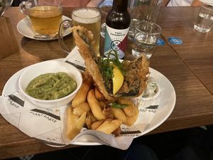 Tofish & chipd  at Unity Diner in East London