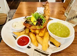 Fysh and chips   at Unity Diner in East London