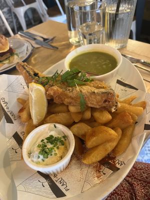 Tofish and chips  at Unity Diner in East London
