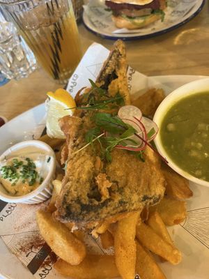 Tofish and chips  at Unity Diner in East London