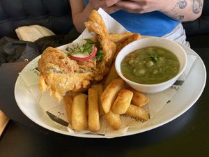 Tofish & chips 😍  at Unity Diner in East London