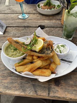 Fish and chips!!   at Unity Diner in East London